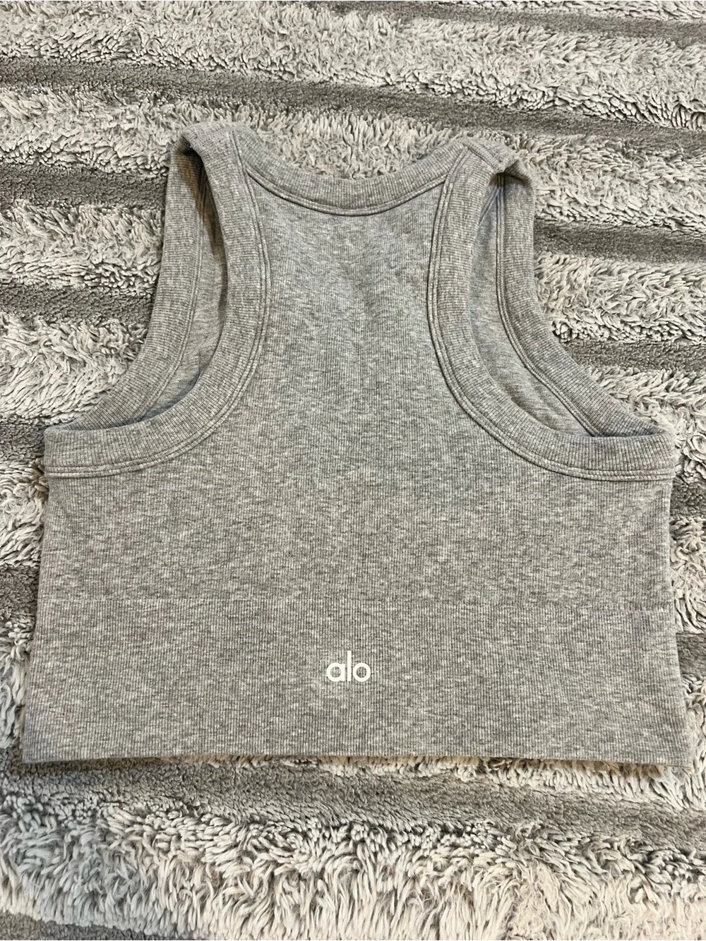 ALO Yoga Gray Ribbed Cropped Tank